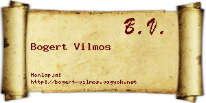 Bogert Vilmos névjegykártya